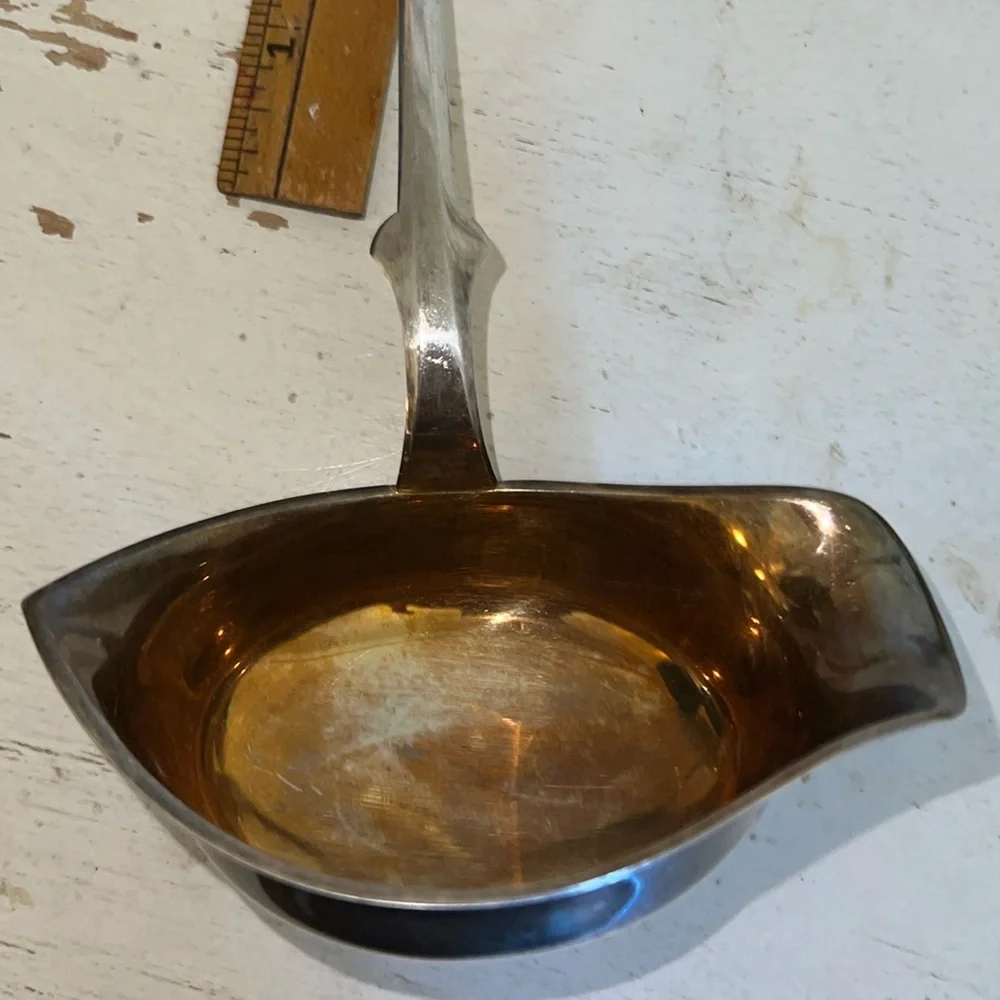 Antique 1900’s Denmark Danish Silver large ladle 12” x 4” ladle stamped